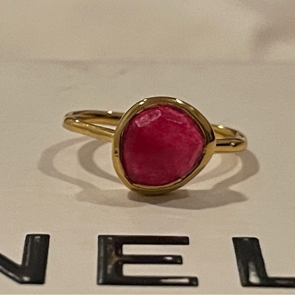 Monica Vinader 18k Gold Vermeil Sterling Silver Pink Stone - Picture 4 of 12